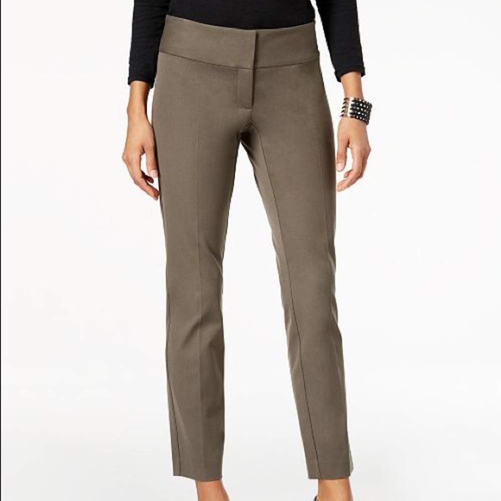 Khaki Alfani zipper detail pants